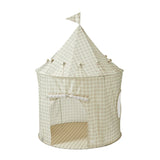 3 Sprouts - Tente de jeu Castle en tissu recyclé - Vichy Beige