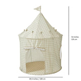 3 Sprouts - Tente de jeu Castle en tissu recyclé - Vichy Beige
