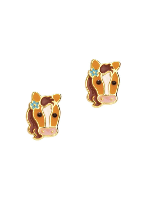 Girl Nation - Enamel Earrings - Pony