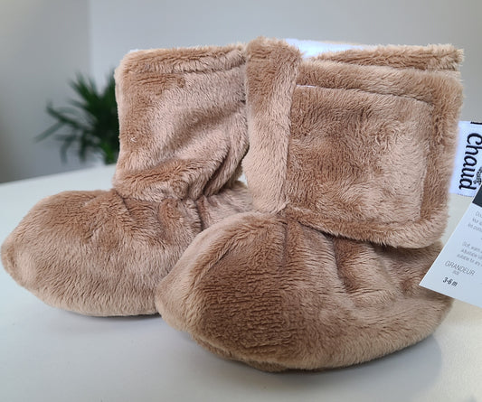 Velcro slippers - Taupe (no relief)