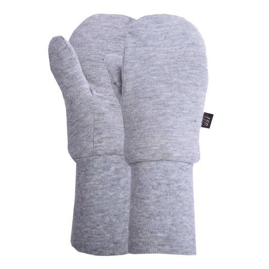 L&P Apparel mid-season cotton mittens in gray