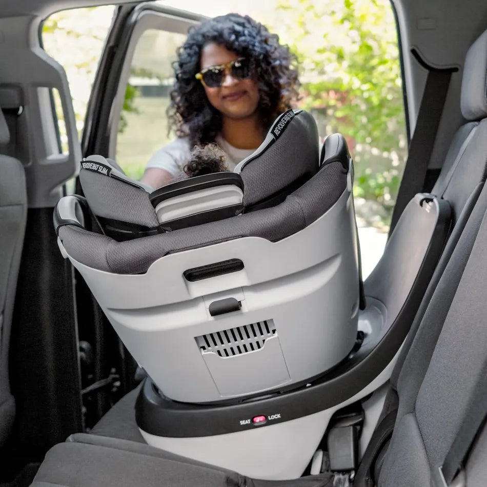 evenflo gold revolve360 slim 2-in-1 rotational car seat with sensorsafe Evenflo Slim Revolve 360 GOLD 2-in-1 Rotational Car Seat with SensorSafe - Pearl Grey | Evenflo