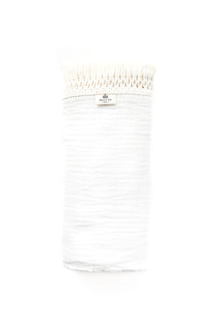 Mousseline en coton biologique avec franges