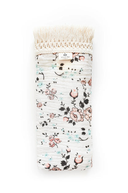 Mousseline en coton biologique avec franges