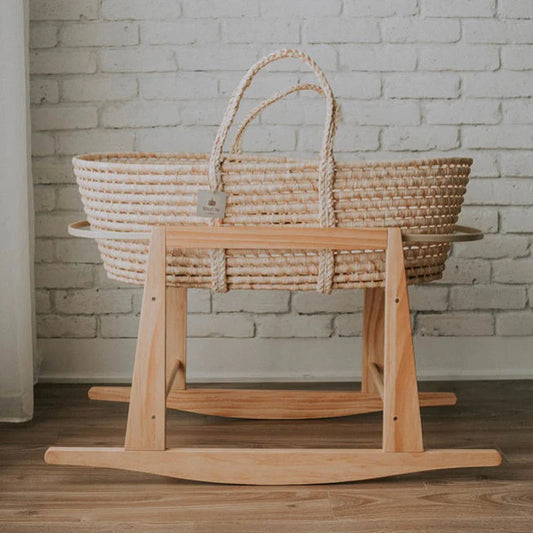 Must Be Baby - Rattan Basket and Moise Stand Set