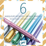 Djeco - 6 marqueurs métalliques