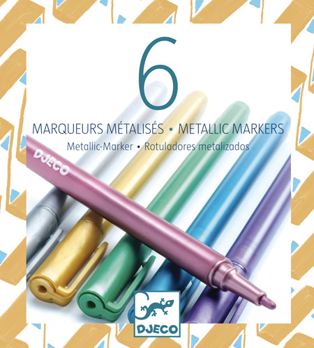 Djeco - 6 marqueurs métalliques