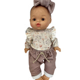 Paola Reina - Bébé Gordis - Rose avec chandail fleuris, pantalon et boucle