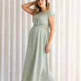 Rose Maternité - Robe longue Juliet - Vert Californien