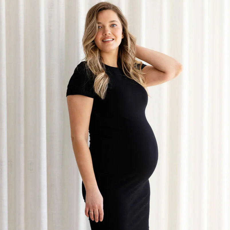 Rose Maternité Robe Intrigue Noir - Main Image