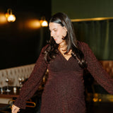 Rose Maternité - Robe Nahéma - Prune Brillant