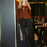 Lait de Poule - Cardigan à volant léger - Chocolat